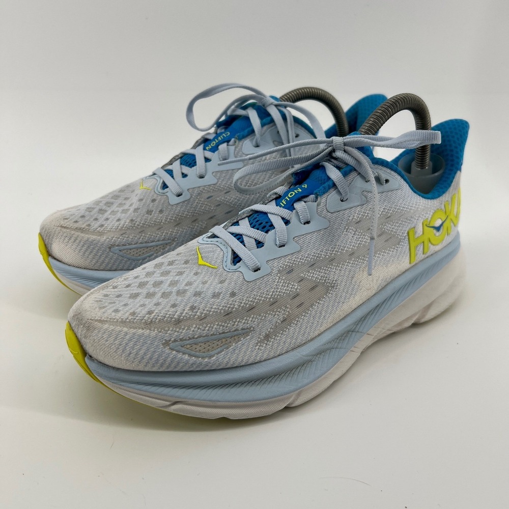Hoka Clifton 9 Running Shoes Mens 9D Blue White 1127895 IWEP Mesh Sneakers